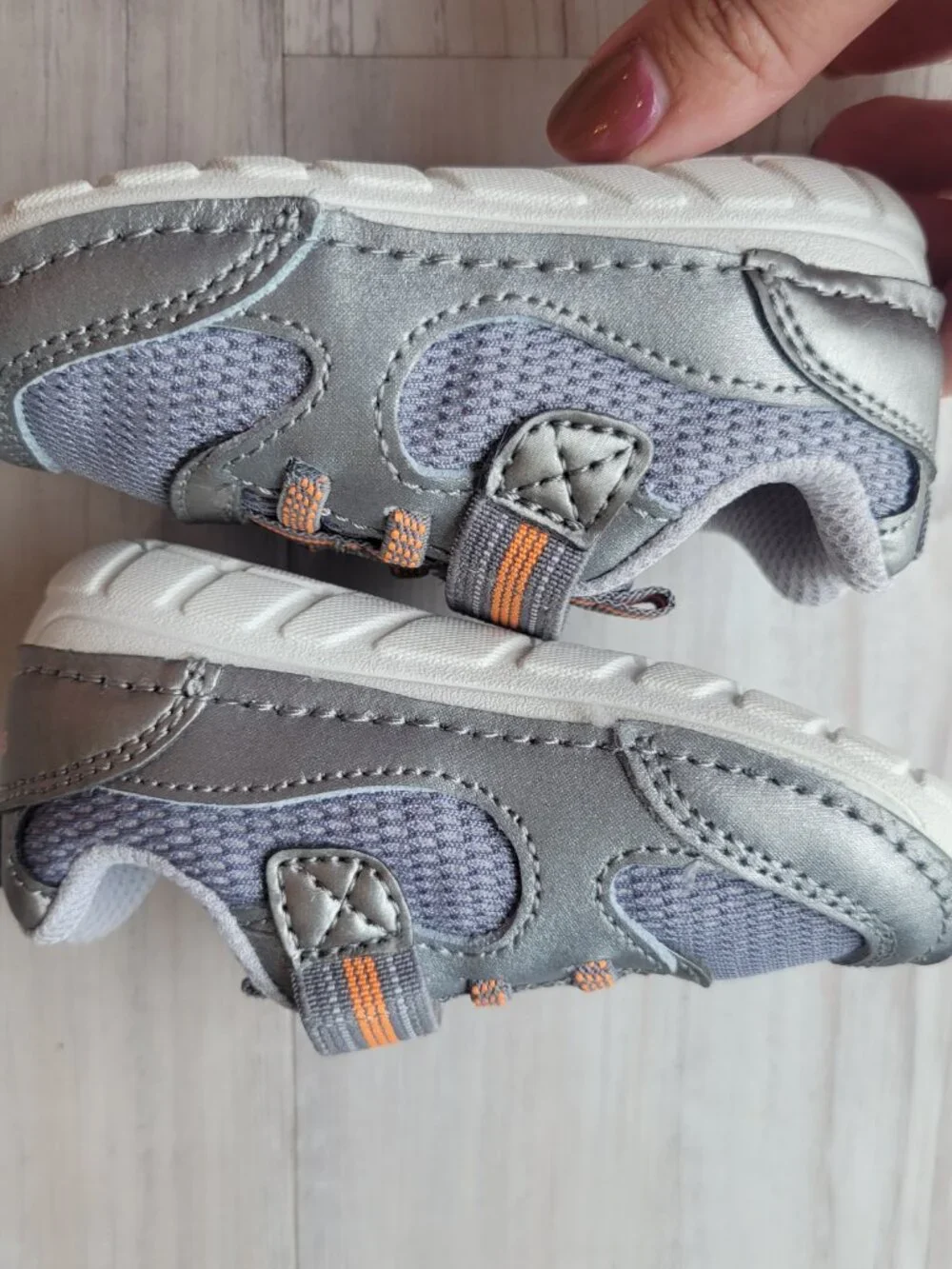 Stride Rite SM Turbo (Infant/Toddler) 4.5M Silver/Orange